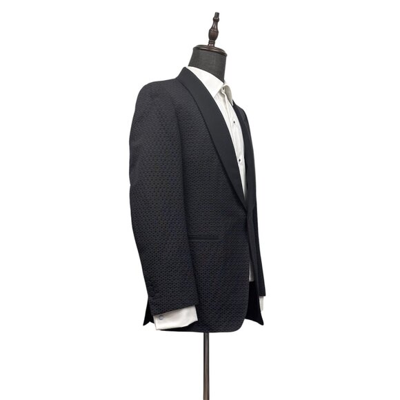 Tom Ford - Black on Black Geometric Circle Print Dinner Jacket - Picture 2 of 10